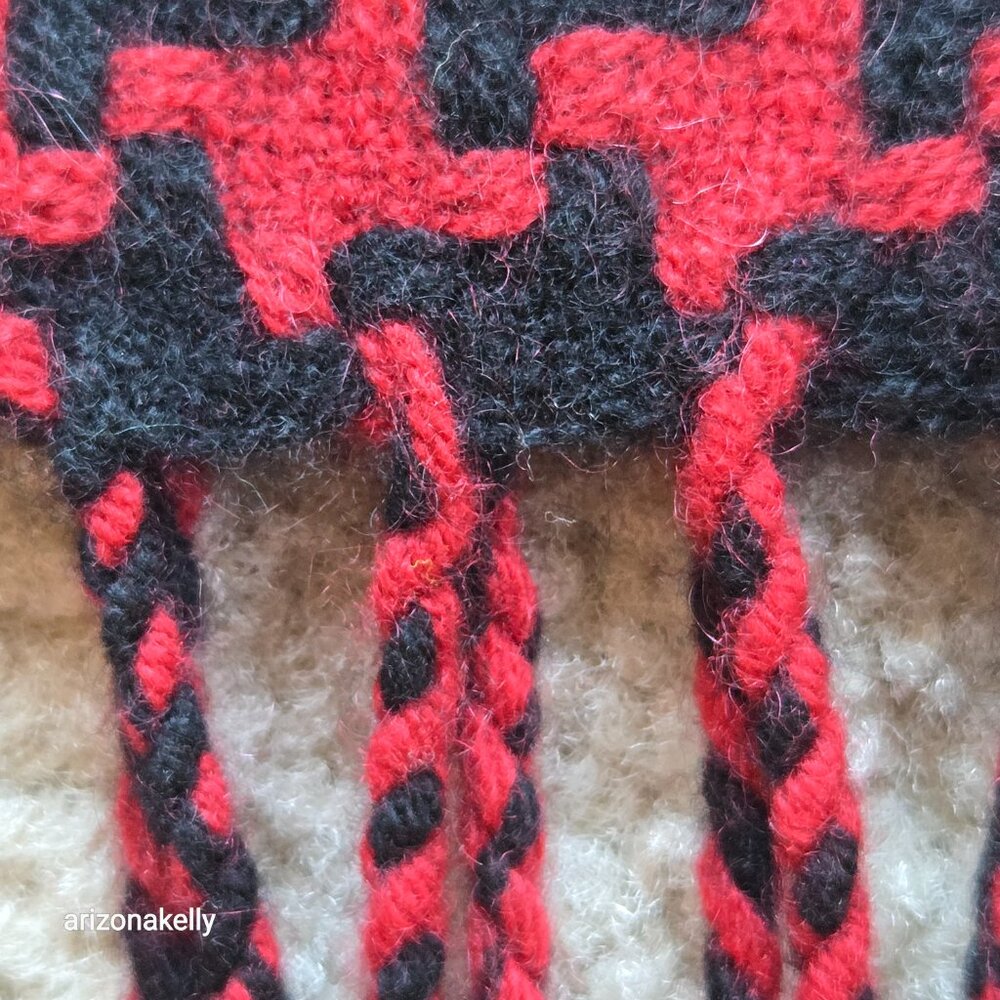 Charter Club Cashmere Houndstooth Scarf Black and Red - Picture 9 of 10